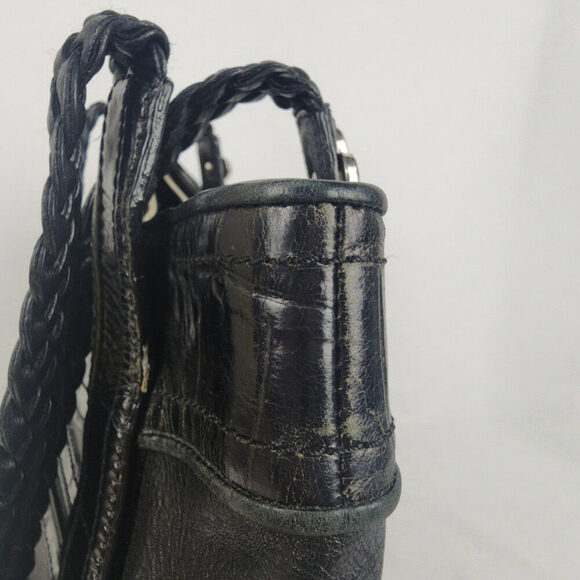Brighton Black Leather Croc Print Tote Purse - Picture 14 of 15
